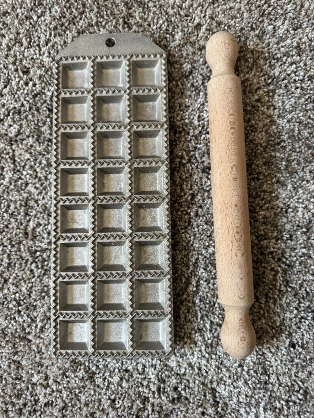 Italo Ottinetti Ravioli Set Tray with Rolling Pin